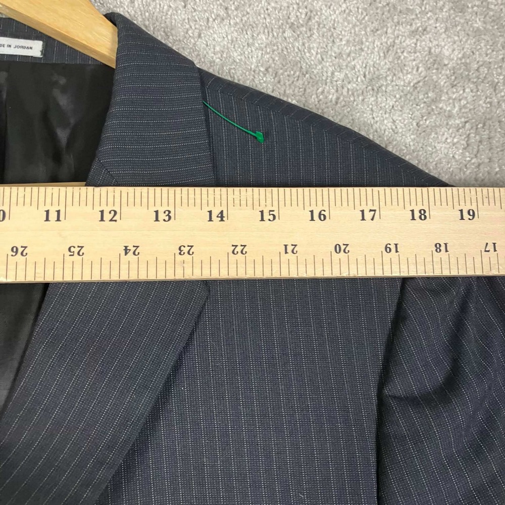 Calvin Klein Suit Mens XL 33x32 Grey Pinstripe 3 Button Blazer Trousers Set - Picture 14 of 16
